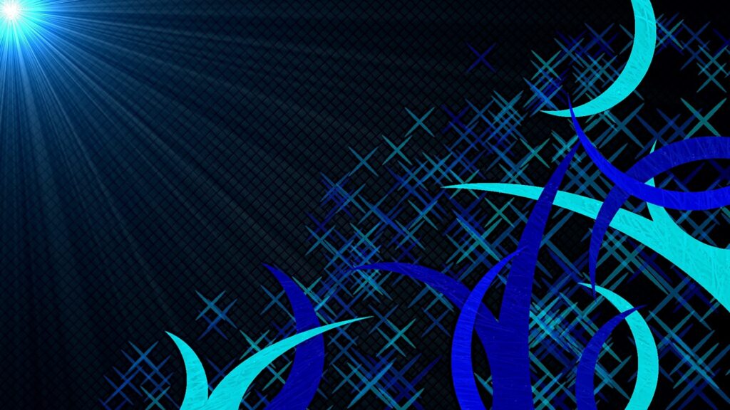 Vivid Blue & Teal Wallpaper with Radiant Light on Dark Background