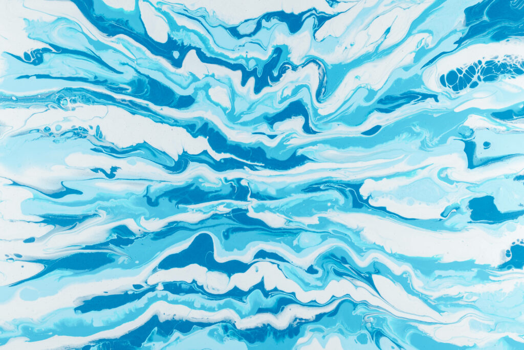 Dynamic Blue Waves Abstract Wallpaper - Fluid Ocean-Inspired Design