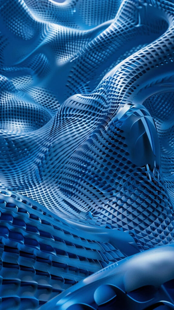 Dynamic 3D Blue Waves Abstract Wallpaper for Modern Backgrounds