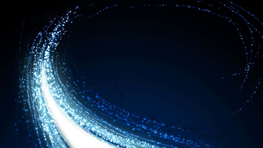 Vibrant Blue & White Abstract Wallpaper with Light Particles