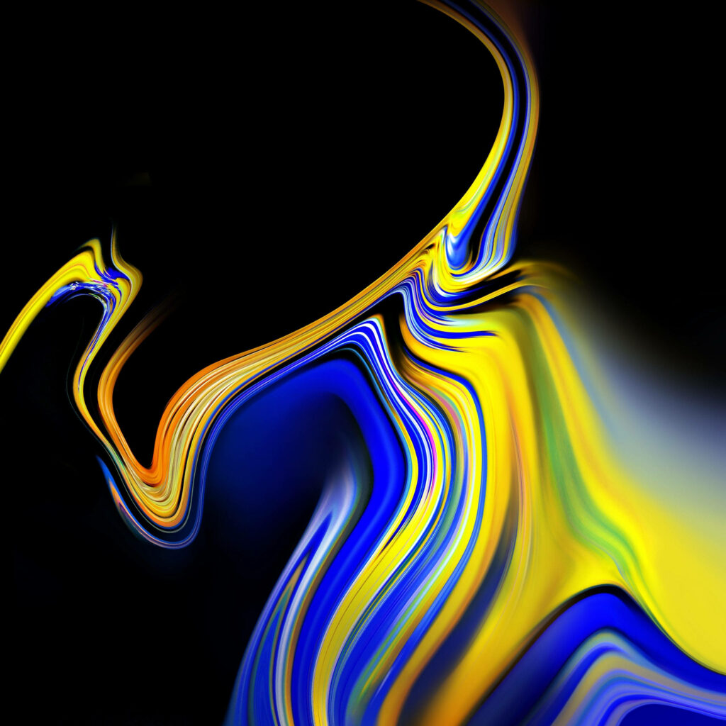 Vibrant Samsung Wallpaper: Dynamic Blue, Yellow & Black Abstract Design