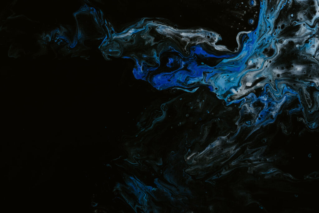 Abstract Blue and Black Swirling Wallpaper - Modern Aesthetic Background