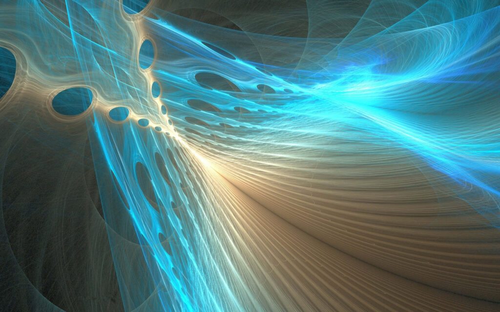 Dynamic Blue and Gold Abstract Wallpaper - Embrace Depth & Motion