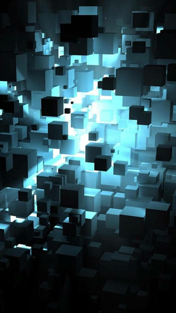 Abstract Blue & White 3D Cube Wallpaper | Dynamic Background Design
