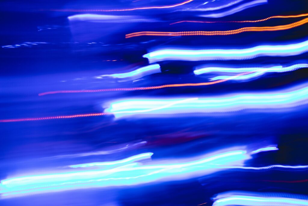 Dynamic Blue & White Stripes Abstract Wallpaper for Energy and Motion