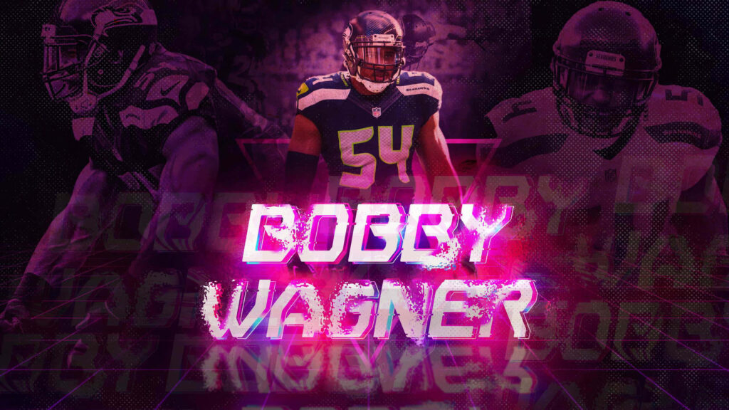 Bobby Wagner football wallpaper vibrant action shot linebacker dynamic sports background