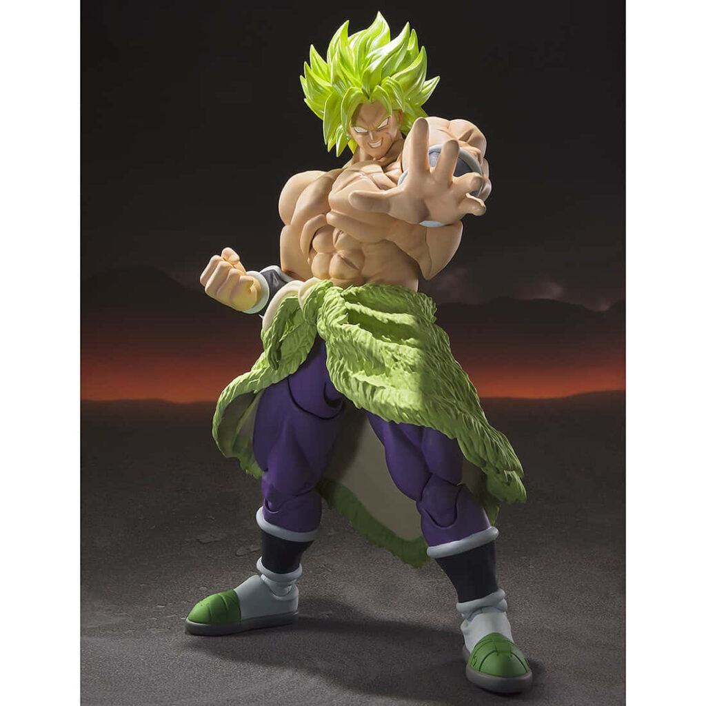Broly Super Saiyan green hair muscular fierce pose dark background Dragon Ball wallpaper