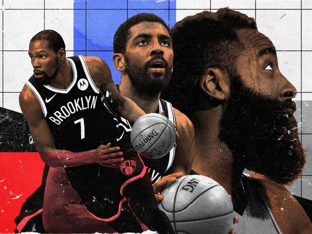 Vibrant Kevin Durant & Brooklyn Nets Collage Wallpaper Background