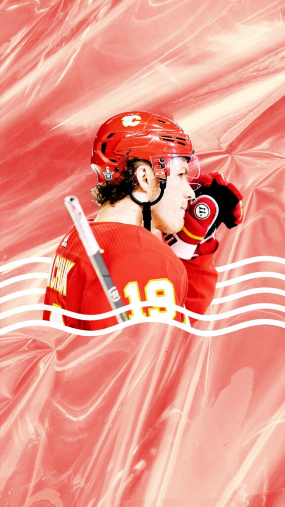 Vibrant Calgary Flames Wallpaper: Matthew Tkachuk in Action
