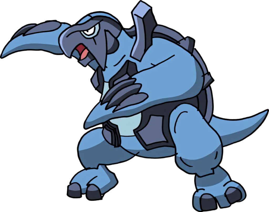 Carracosta Pokémon wallpaper dynamic pose rugged blue shell powerful limbs fierce expression