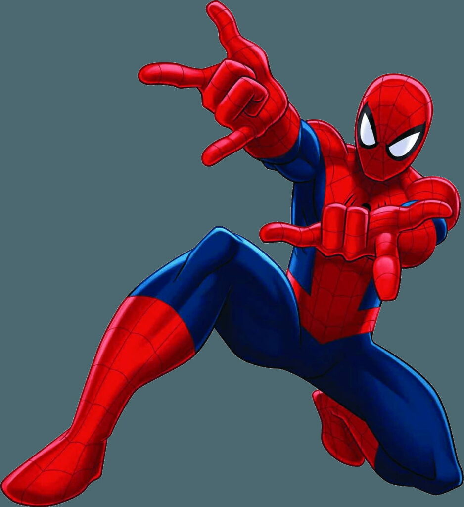 Cartoon Spiderman in red-blue suit shooting web, vibrant HD phone wallpaper background
