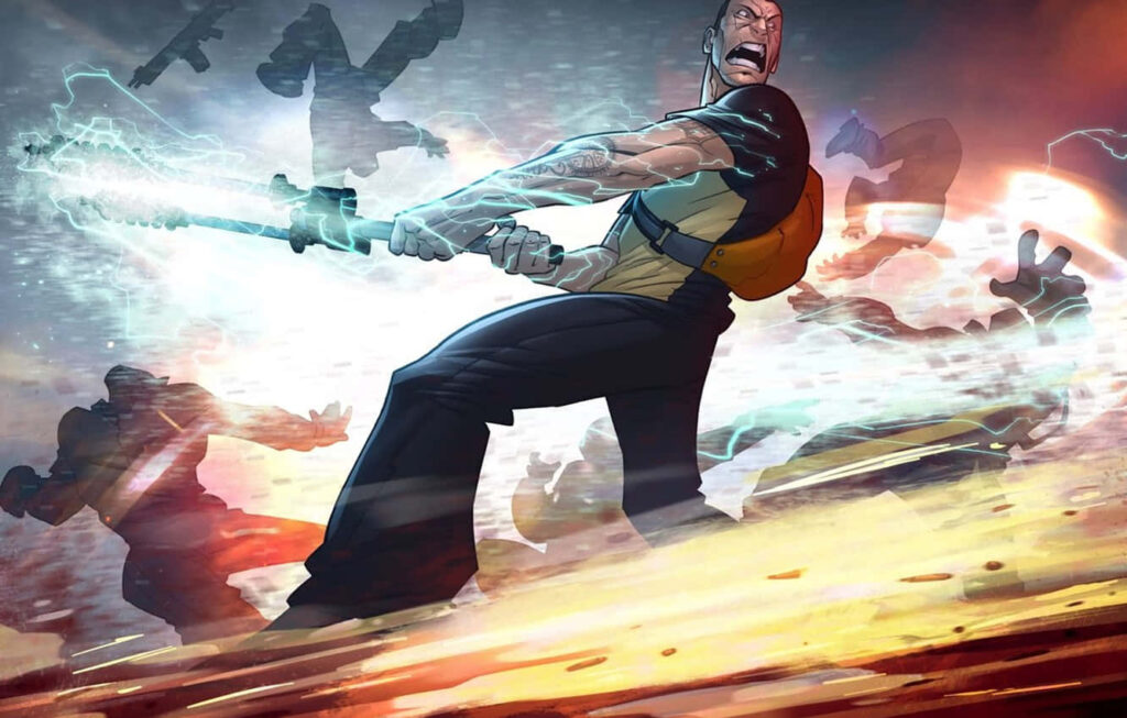 Dynamic Infamous Cole MacGrath Wallpaper: Battle Ready & Intense Scene