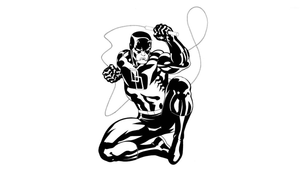 Dynamic Black & White Comic Art Wallpaper: Classic Style Character