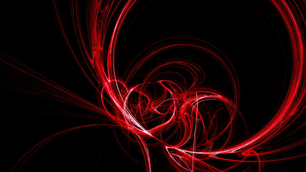 Dynamic Crimson Swirling Abstract Wallpaper on Black Background