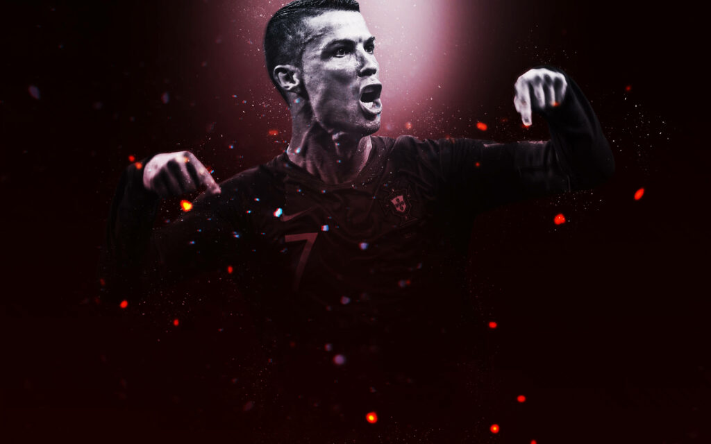 HD 4K Wallpaper: Cristiano Ronaldo's Dynamic Athleticism in Red