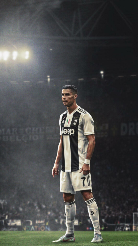 Cristiano Ronaldo Juventus Wallpaper: Intense Football Field Scene