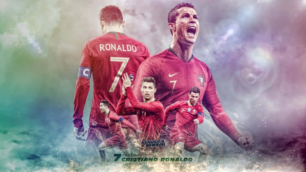 Cristiano Ronaldo Dynamic Soccer Wallpaper - Legendary Action Poses