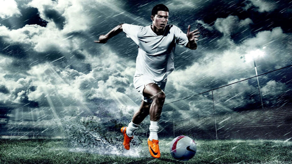 Dynamic Cristiano Ronaldo Wallpaper: Intensity & Agility in Action