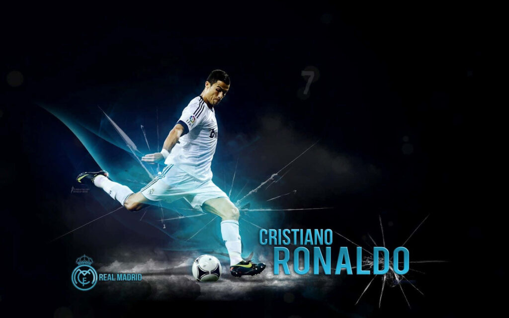 Dynamic Cristiano Ronaldo Wallpaper: Real Madrid Soccer Action