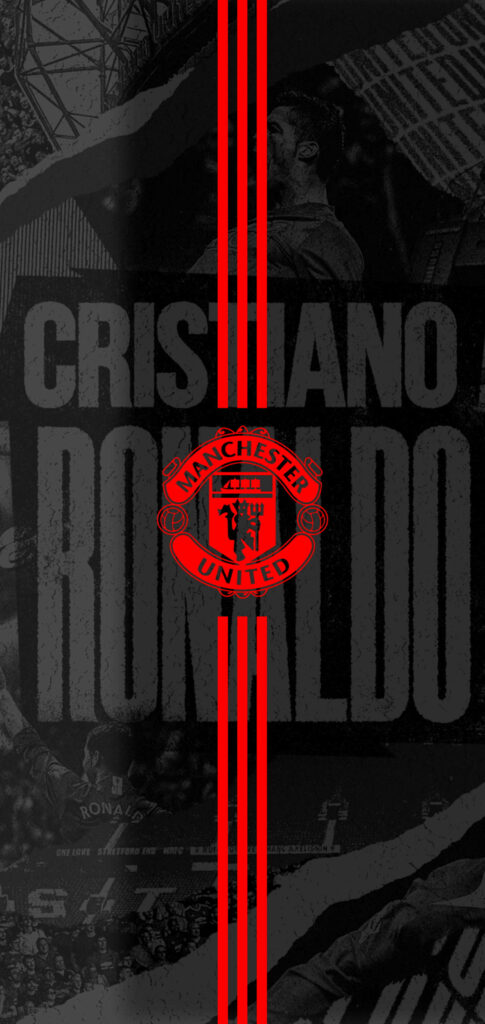 Cristiano Ronaldo Manchester United Wallpaper - Dark Theme & Bold Red