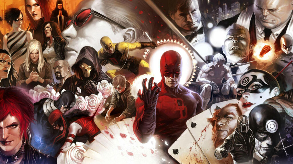 Vivid Daredevil 2560x1440 Wallpaper with Marvel Characters