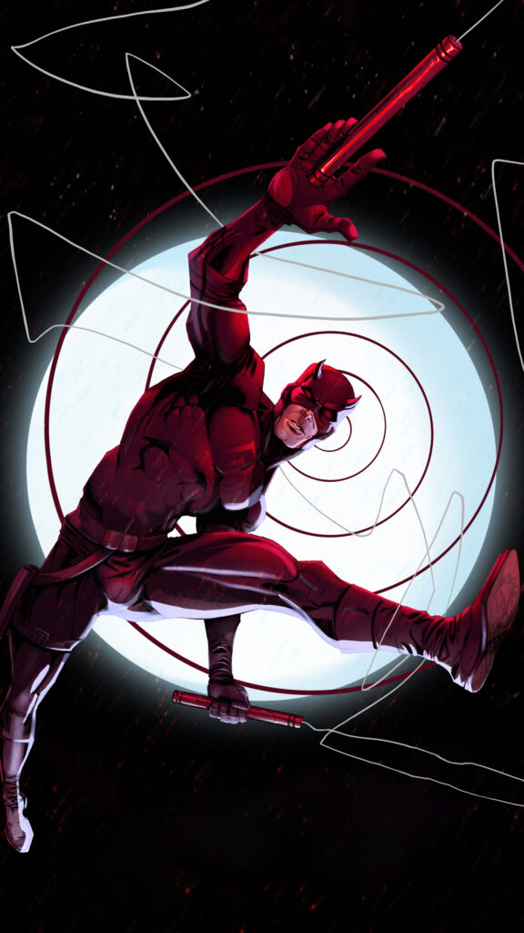 Dynamic Daredevil Wallpaper: Marvel's Agility in Bold Red Costume