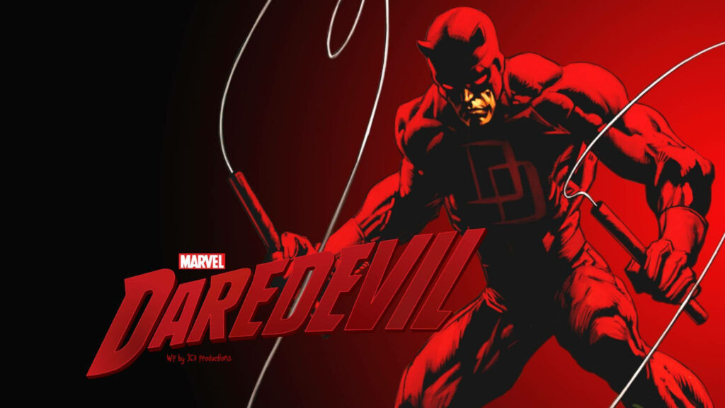 Dynamic Daredevil Wallpaper: Marvel's Blind Hero in Red & Black