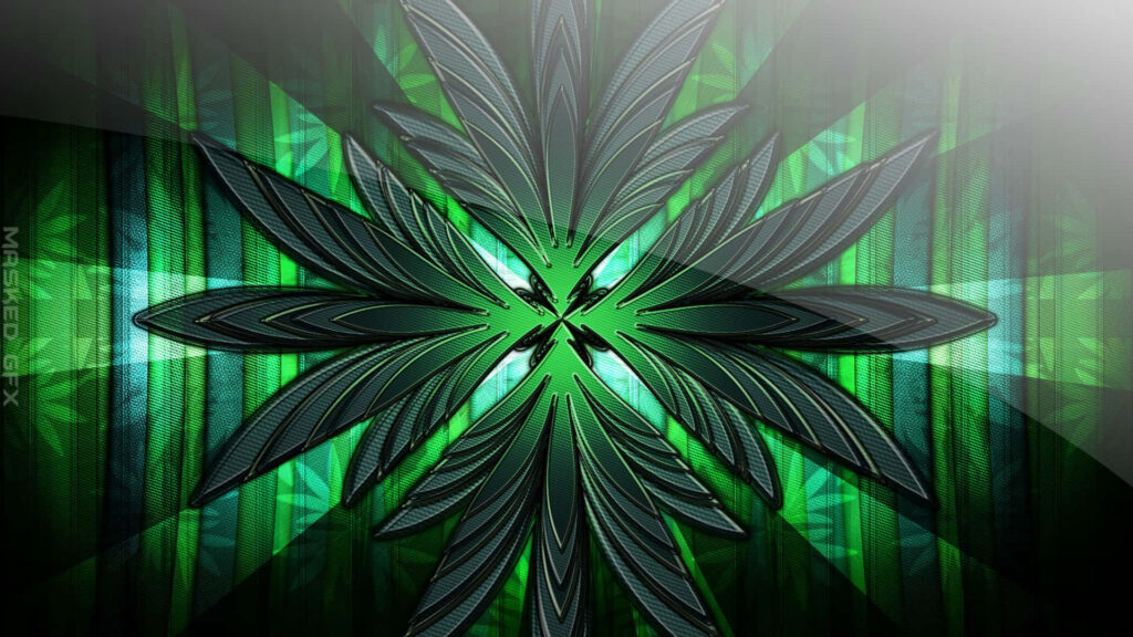Dynamic Dark Green Leaf Wallpaper: Intricate Symmetry & Texture