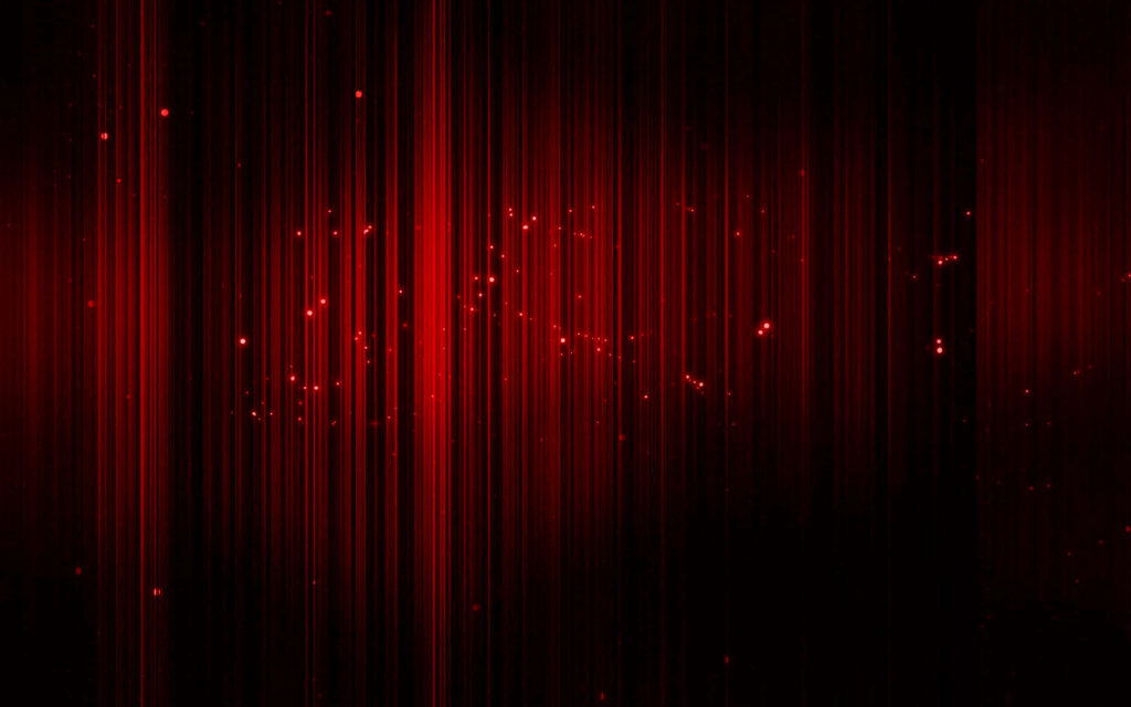 Sleek Dark Red Wallpaper with Vertical Lights & Glowing Particles