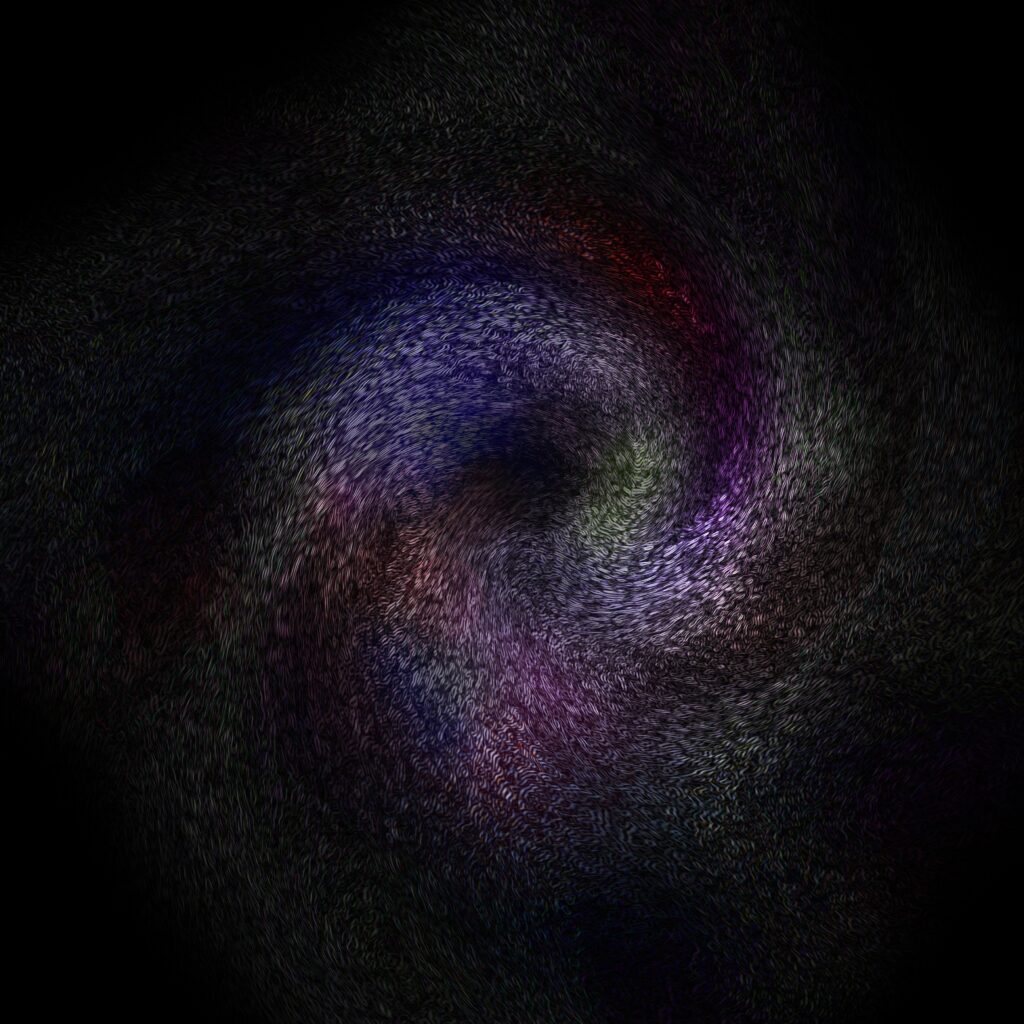 Dark Twisted Vortex Wallpaper with Vibrant Color Splashes