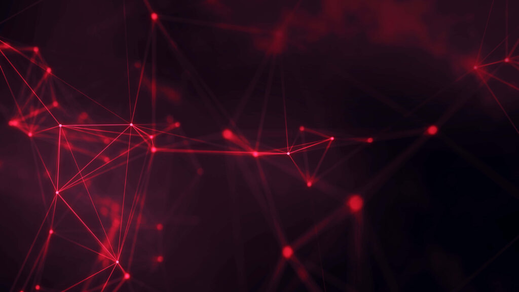 Dynamic Dark Wallpaper: Abstract Red Lines & Glowing Network Design