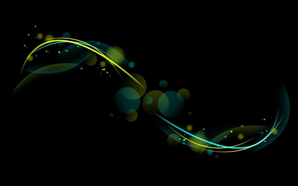 Sleek Dark Wallpaper with Dynamic Glow and Wavy Patterns | 1920x1200