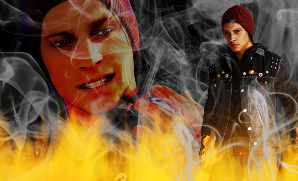 Delsin Rowe Wallpaper: Fiery Conduit Power from *Infamous: Second Son*