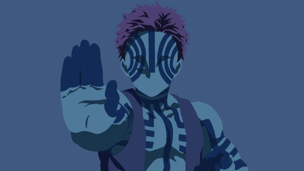Minimalist Demon Slayer Wallpaper: Dynamic Character on Monochrome Background