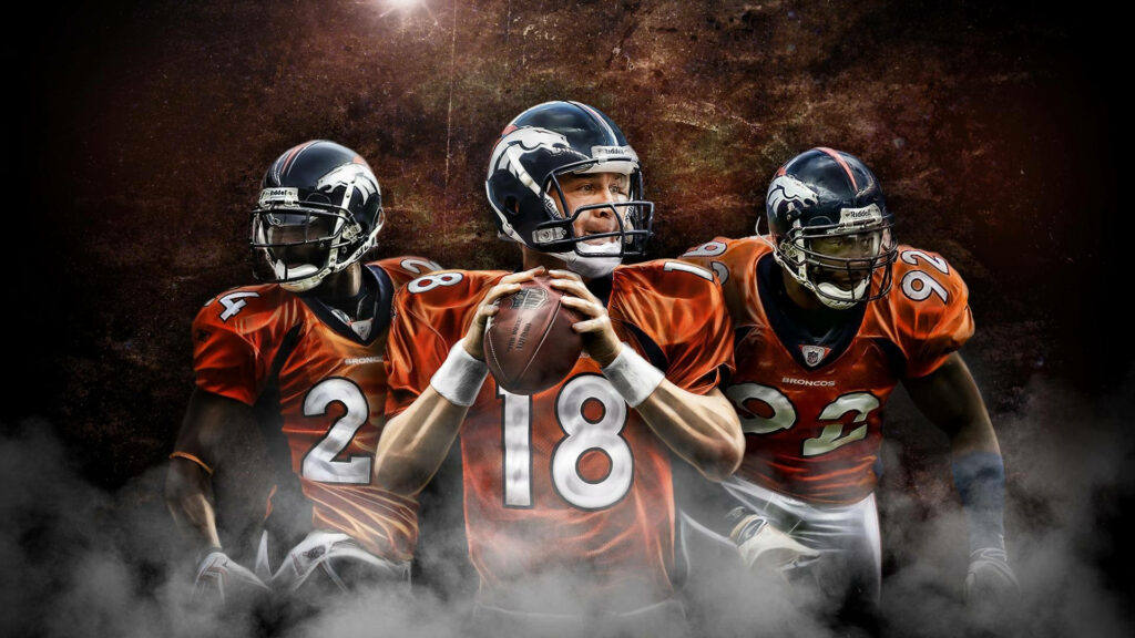 Dynamic Denver Broncos Football Players Wallpaper Background