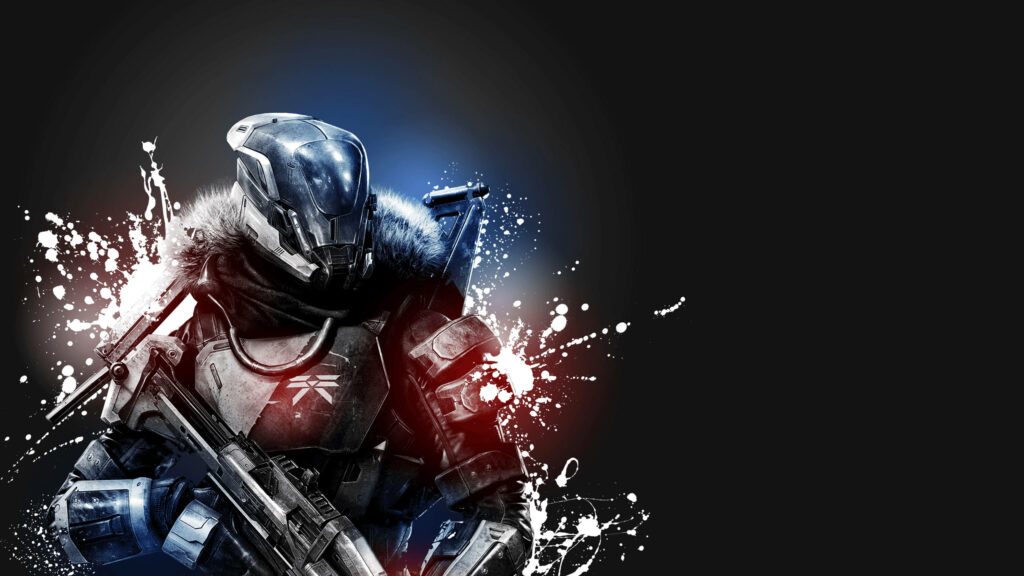 Futuristic Hunter Wallpaper: Destiny Character in Action
