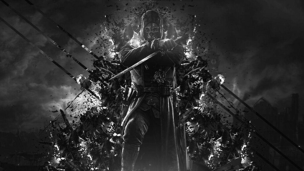 Dynamic Wallpaper: Stealthy Figure in Dishonored's Art Style