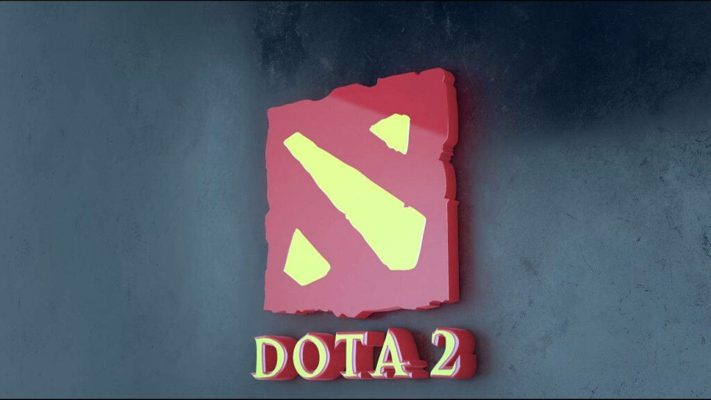 Dota 2 Logo in Vibrant Red and Yellow Hues, Creating a Dynamic Wallpaper