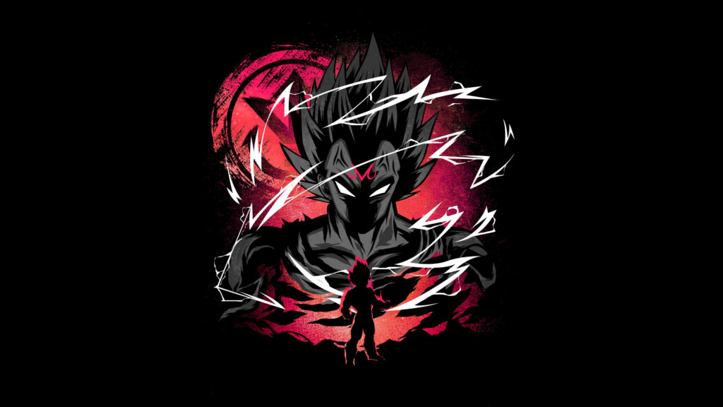 Dynamic Dragon Ball Z Wallpaper: Bold Silhouette & Vibrant Background