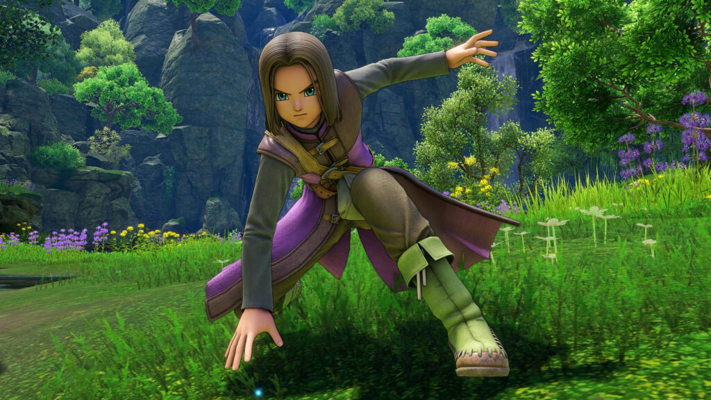 Dragon Quest XI Character in Vibrant Landscape Wallpaper