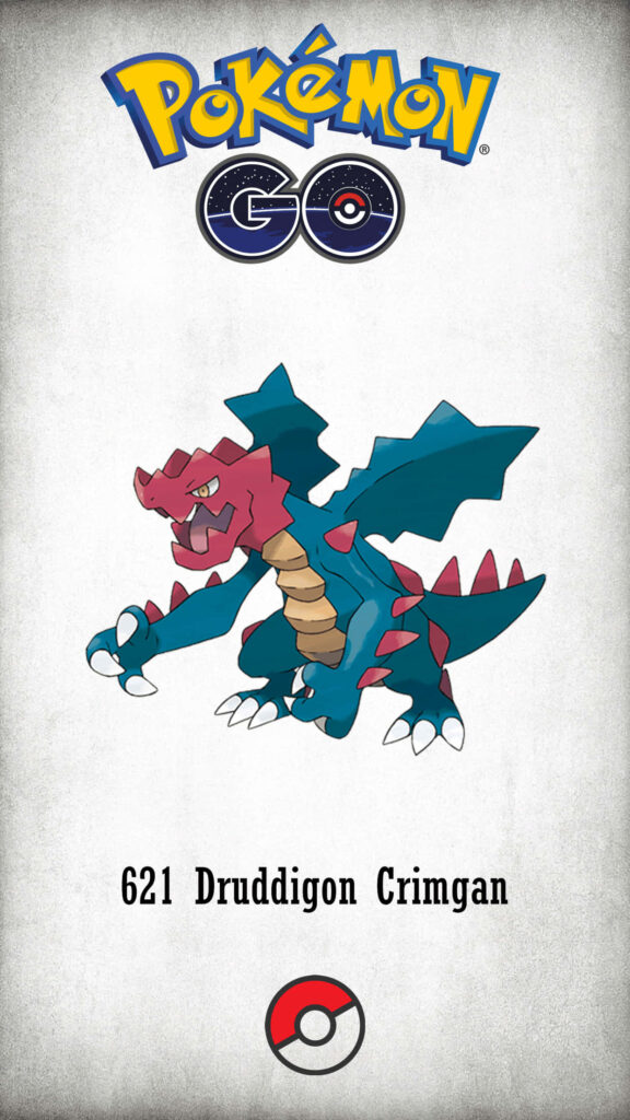 Dynamic Druddigon Wallpaper - Fierce Pokémon Go Art Background