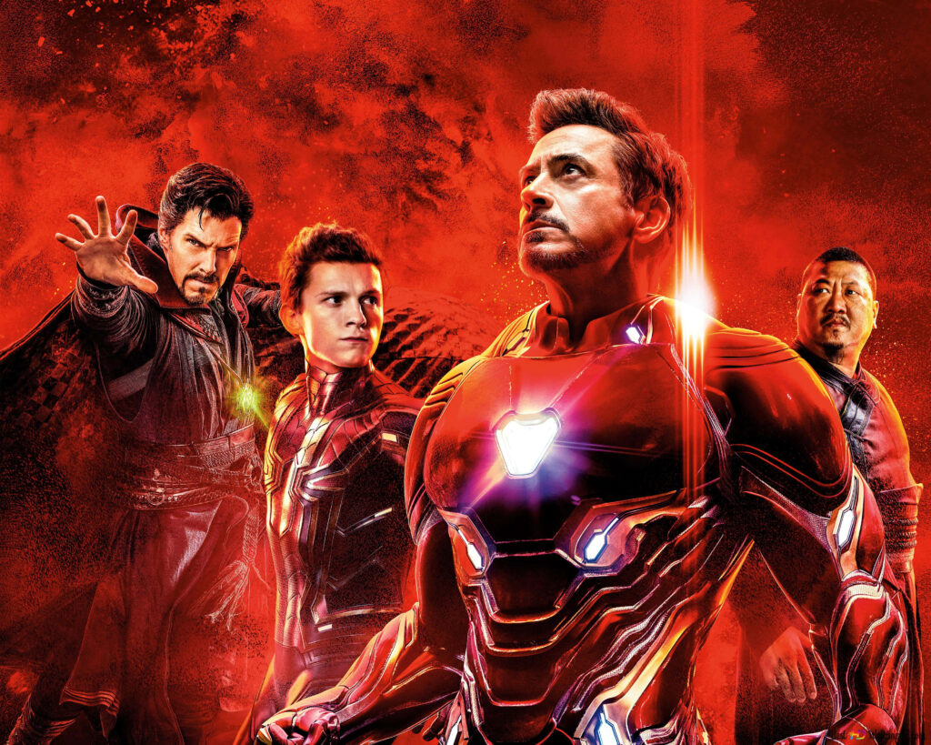 Duo Avengers: Dynamic Superhero Partnership - Epic Background Featuring Spider-Man and Iron Man! Wallpaper