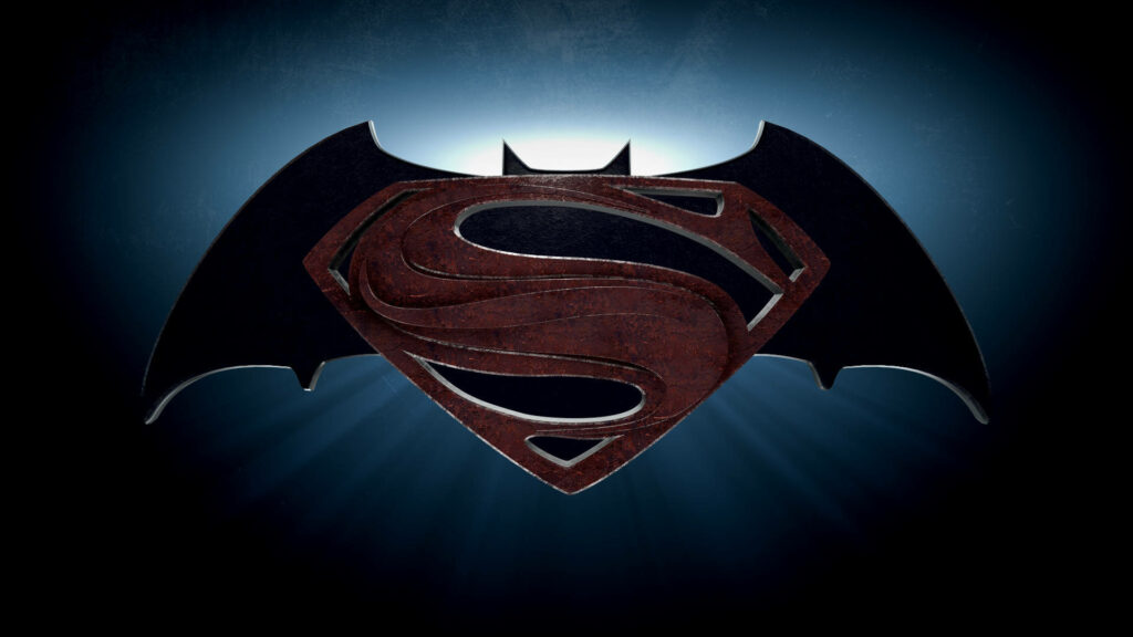 Dynamic Duo: Merging Super & Bat Signals in Striking iPhone Wallpaper+