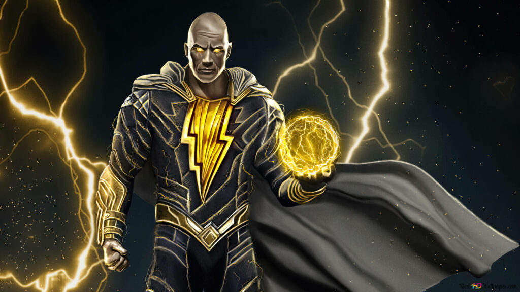 Dynamic DC Universe Wallpaper: Dwayne Johnson as a Lightning Superhero