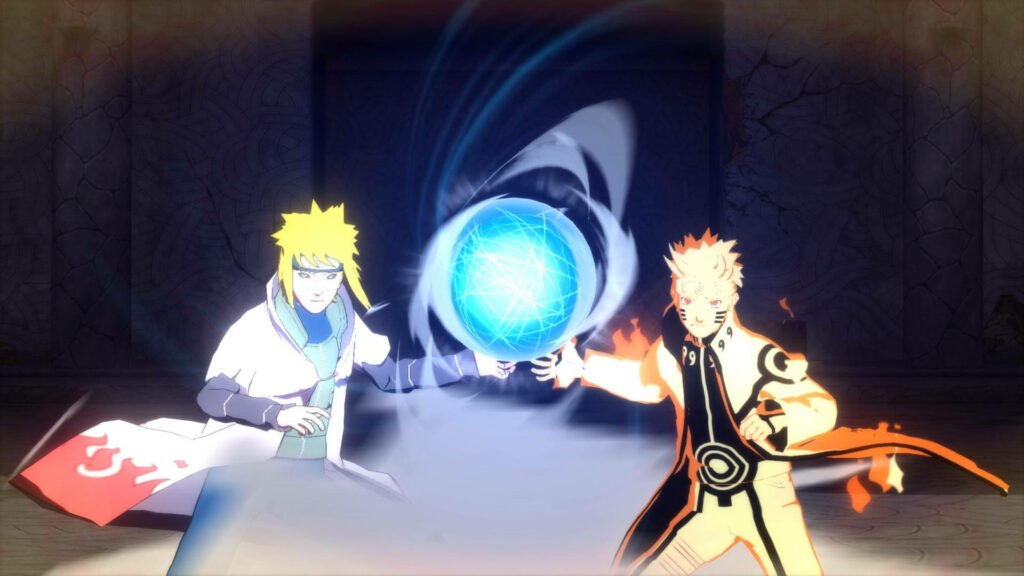 Father-Son Rasengan Unleashed: Naruto and Minato's Powerful Collaboration in Stunning 4k Wallpaper
