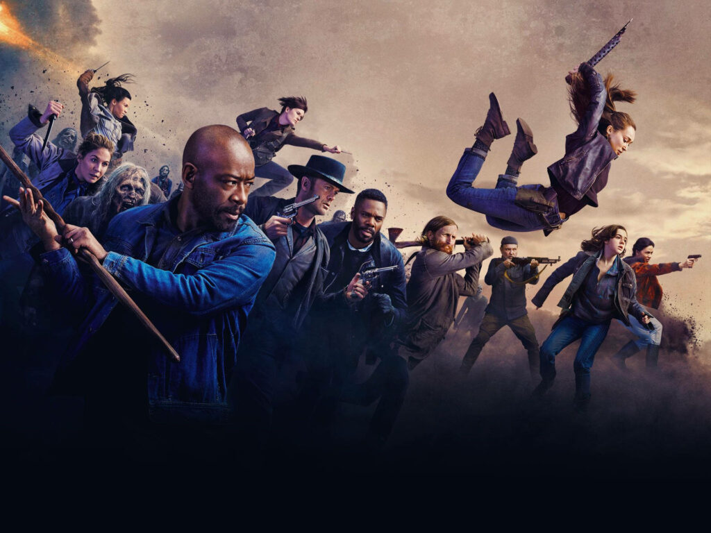 Intense Fear The Walking Dead Wallpaper: Action-Packed Zombie Survival