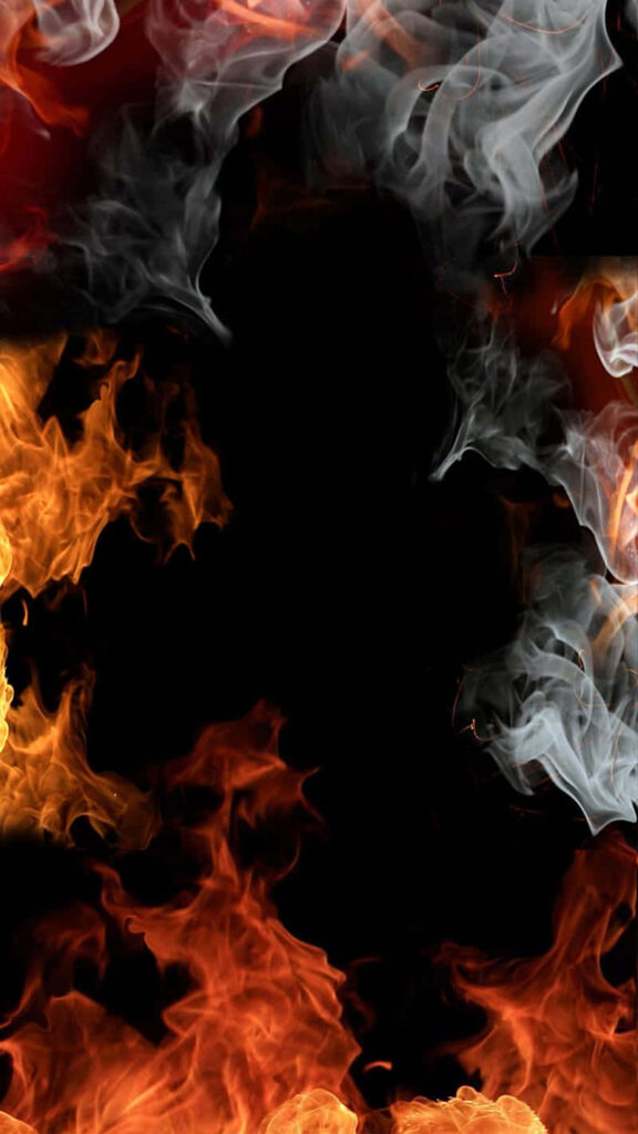 Dynamic Fiery Abstract Wallpaper: Dance of Flame & Smoke Background