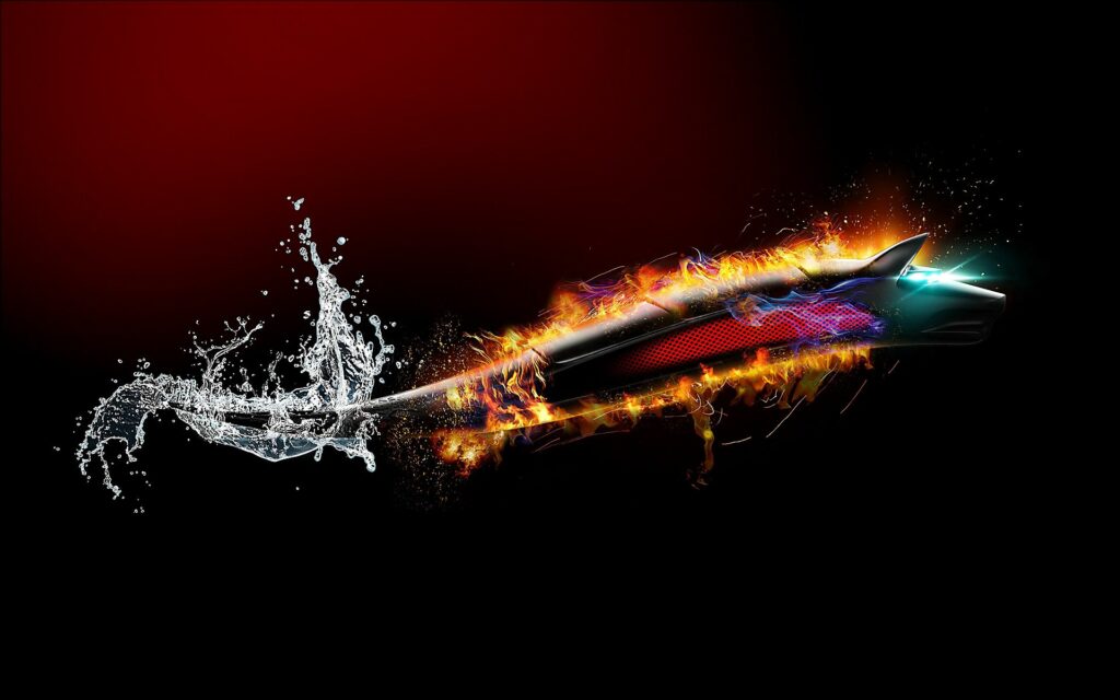 Dynamic Fire & Water Wallpaper: 1920x1200 Vibrant Contrast Design