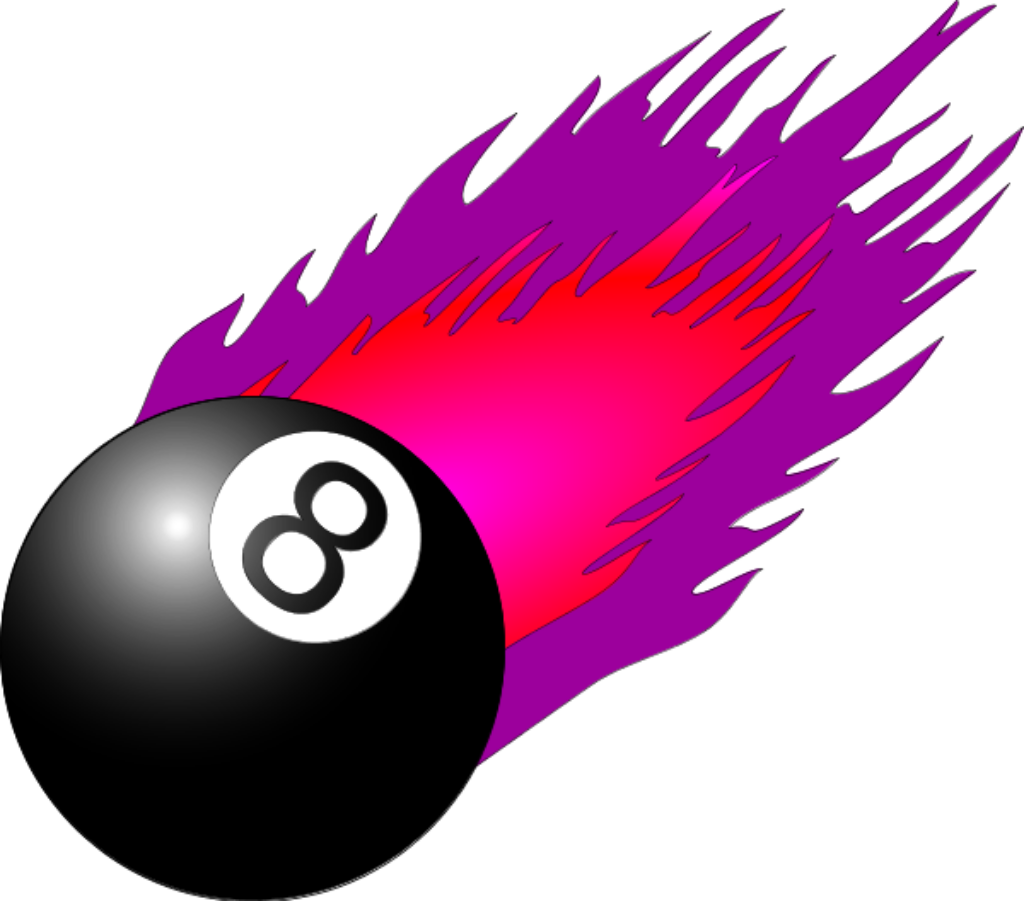 Vibrant Flaming 8-Ball Wallpaper Background with Bold Colors