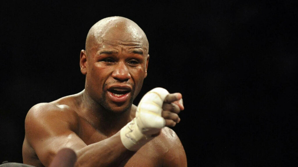 Floyd Mayweather Mid-Action Dynamic Wallpaper Background